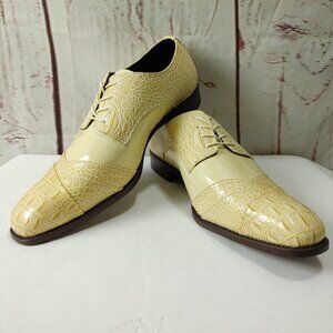 Boland Bandit Reptile Animal Print Ivory/Cream Men Dress Shoes Size 15 NWOT